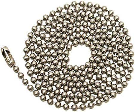 Pack Of 4 Pull Chain Extension, 36 Inch, Brushed Nickel 3-Feet Beaded Ball Chain With Connector