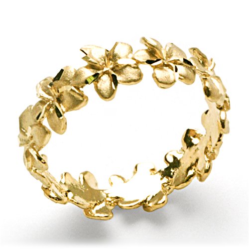Plumeria Eternity Ring in 14K Yellow Gold