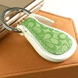 (COACH/コーチ)ティアーズドロップキーホルダー（グリーン×ホワイト）