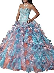 Crystal  Crystals   Ball Gown Pageant Dress/Quinceanera Dress  With Ruffles