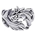 KONOV Polished Stainless Steel Dragon Men's Ring, Silver