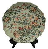 Decorative Chinese hand painted porcelain plate, scalloped edge - Pomegranates