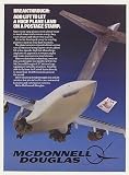1985 McDonnell Douglas Test Aircraft Land on Stamp Print Ad (44532)