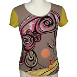 Jessie G. Women's Printed Scoop Neck Tee - Brown Medium