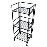 Seville Classics Wrought Iron 3-Tier Square Shelving Unit - Gray