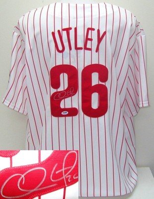 Chase Utley SIGNED Phillies Majestic White Jersey w/ 2008 WS Patch PSA DNA at Amazon.com
