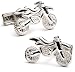 Motocross Motorcycle Silver Cufflinks Cuff Links