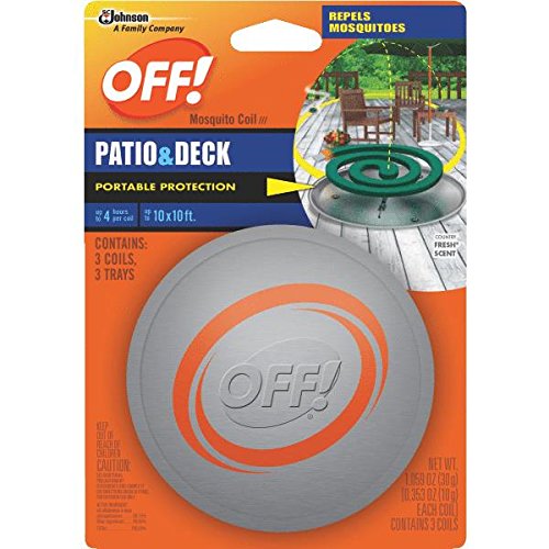 OFF! Mosquito Coil Starter, 1 Pack of 3 Coils and 3 Trays