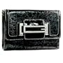 Women's Camden Black Synthetic Leather Tri-Fold Wallet by Guess