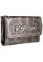 Women's Celeste Grey Shiny Synthetic Leather Tri-Fold Wallet: Grey Tri-Fold