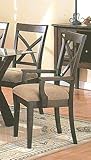 Set of 2 Contemporary Style Cross Back Design Dining Arm Chairs