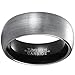 MNH Tungsten Wedding Band-Mens Tungsten Ring-Black Plated Inner Ring- 8mm Brushed Surface