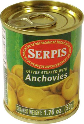 Serpis Green Olives With Anchovy, 1.76-Ounce Metal Tin (Pack of 24) by Serpis