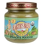 Earth's Best 2nd Spinach/potato, 4 Ounce Jars (Pack of 24)