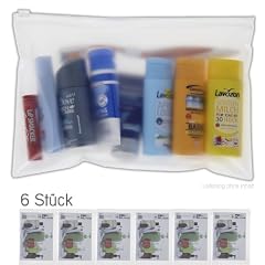 6 x Kosmetikbeutel (transparent, 1 Liter) f�r Fl��igkeiten auf Flugreisen
