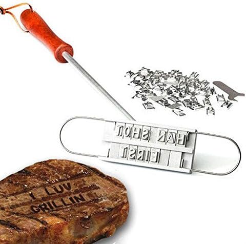 Xu Market Bbq Barbeque Branding Iron Tools Set + Changeable Letters Meat Steak Burger