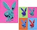 Andy Warhol Playboy Bunny Canvas Print Wall Art - Set of 2 - 8x10