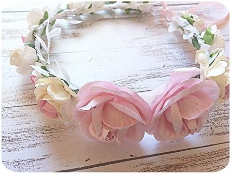 A Beautiful Baby Flower Crown Pink Boho Flower Crown Wedding Crown Flower Girl Crown Birthday Crown Custom Design Children &amp; Adult Flower Crown