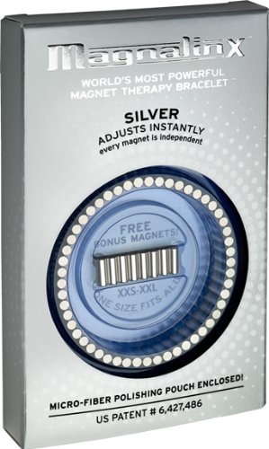 MAGNALINX MAGNET THERAPY MED+RAP BRACELET (SILVER)