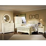 Cottage Creamy White Slat Bedroom Set by Vaughan-Bassett