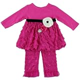Cachcach Sequined Ruffle Swing Top with Pants