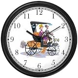 Antique Automobile Wall Clock by WatchBuddy Timepieces (Black Frame)