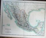 MAP GULF MEXICO SOUTH AMERICA ATLAS GEOGRAPHY c1901