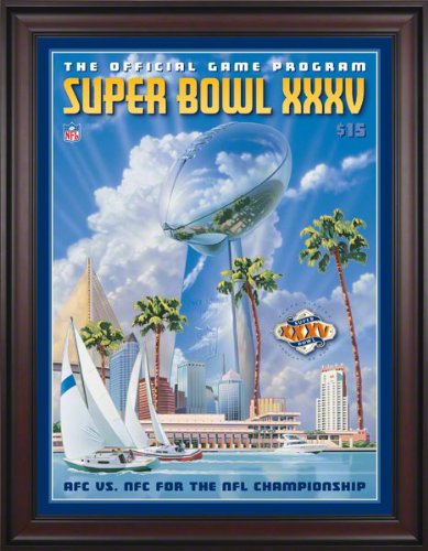 Framed Canvas 36 x 48 Super Bowl XXXV Program Print | Details: 2001, Ravens vs Giants
