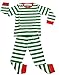 LQVOG Baby Boys Girls Long Sleeve Xmas Stripe Sleepwear Pants Pajamas Set