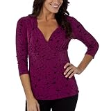 Merona��� Women��s Fit Solutions Gathered V-Neck Band Top - Berry Combo M
