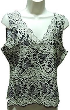 Kay Celine Womens black/cream lace Blouse Top Shirt Size XL, (X-large)