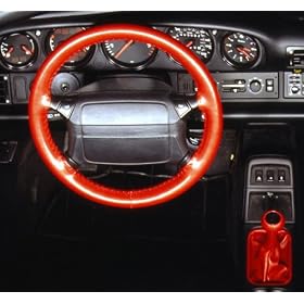 Red - WHEELSKINS Genuine Leather Steering Wheel Cover - Original One Color (non perforated) - Chevrolet C/K Series Truck 1993 - 2007
