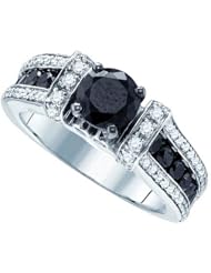 2.35CTW BLACK DIAMOND 1.05CT-CRD BRIDAL RING