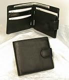 JDD Black Leather Snap Closure Wallet with Coin Pocket 820014BLK