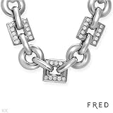 Fred! Made in France Luxury Necklace with 3.02ctw Super Clean G/VS Diamonds Made of 18K White Gold