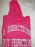 One Direction Hoodie Sweatshirt Hot Pink / Fuschia White Lettering Teen Jr.'s Women's Adult M