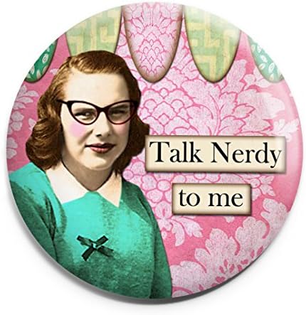 Talk Nerdy to Me, Funny Refrigerator Magnet, Gift Under $10 for Friend, Retro, Vintage Style by Aloha Girls Gifts