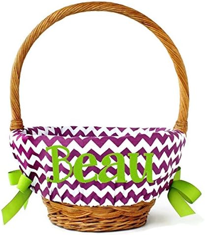 Personalized Easter Basket Liner by Our Little Messes, Purple Chevron (2 sizes available)