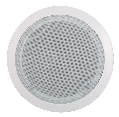 New 6-1/2inch Single Point Stereo Ceiling Speaker - 50w Rms Rubber Surround Micro Perforated Grill