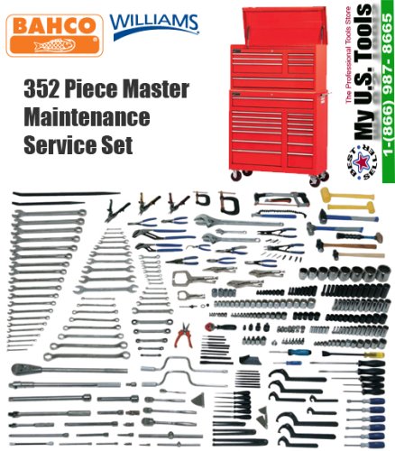 Bahco Williams Snap On 352 Piece Master Maintenance Service Tool Set WSC-352TB