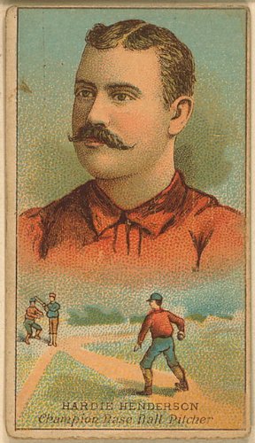 Photo Hardie Henderson, Brooklyn Trolley-Dodgers, baseball card portrait 1888
