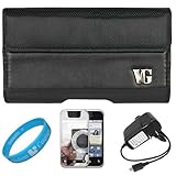 Black Portola Leather Carrying Holster with Fixed Belt-Clip and Magnetic Cl ....