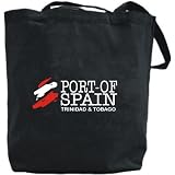 Canvas Tote Bag Black  Brush Port-Of-Spain  Trinidad & Tobago Capital