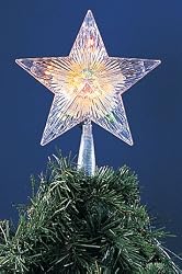 7" Lighted Traditional 5 Point Star Christmas Tree Topper - Clear Lights