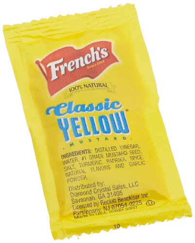 French's Classic Yellow Mustard, 0.19-Ounce Pouches (Pack of 500)