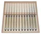 Laguiole Dubost – 12 STEAK KNIVES in HEAVY 25/10 stainless steel – HORN color