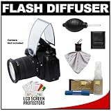 Zeikos Universal Soft Screen Pop-Up Flash Diffuser plus Cleaning Accessory Kit for Nikon D3000, D3100, D5000, D7000, D90, D300s, D3, D3s, D3x Digital SLR Cameras