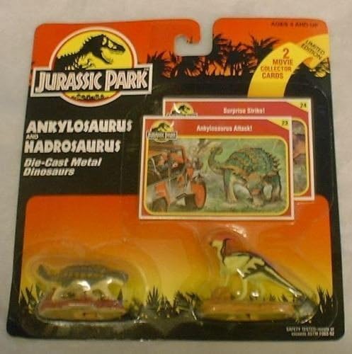 Jurassic Park Die-Cast ANKYLOSAURUS AND HADROSAURUS Mini Dinosaurs by Tonka Kenner