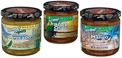 Arriba! California Style Fire Roasted Salsa Variety Pack (Berry Mango, Black Olive & Mandarin Avocado), 16-Ounce Jars (Pack of 3)