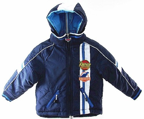 Disney Cars Lightening McQueen Blue White Boys Kids Hooded Jacket Coat